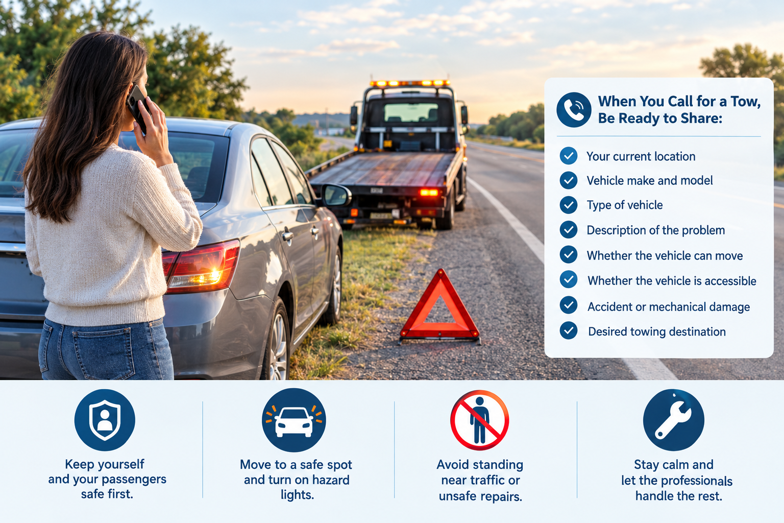 What Should Drivers Do Before the Tow Truck Arrives